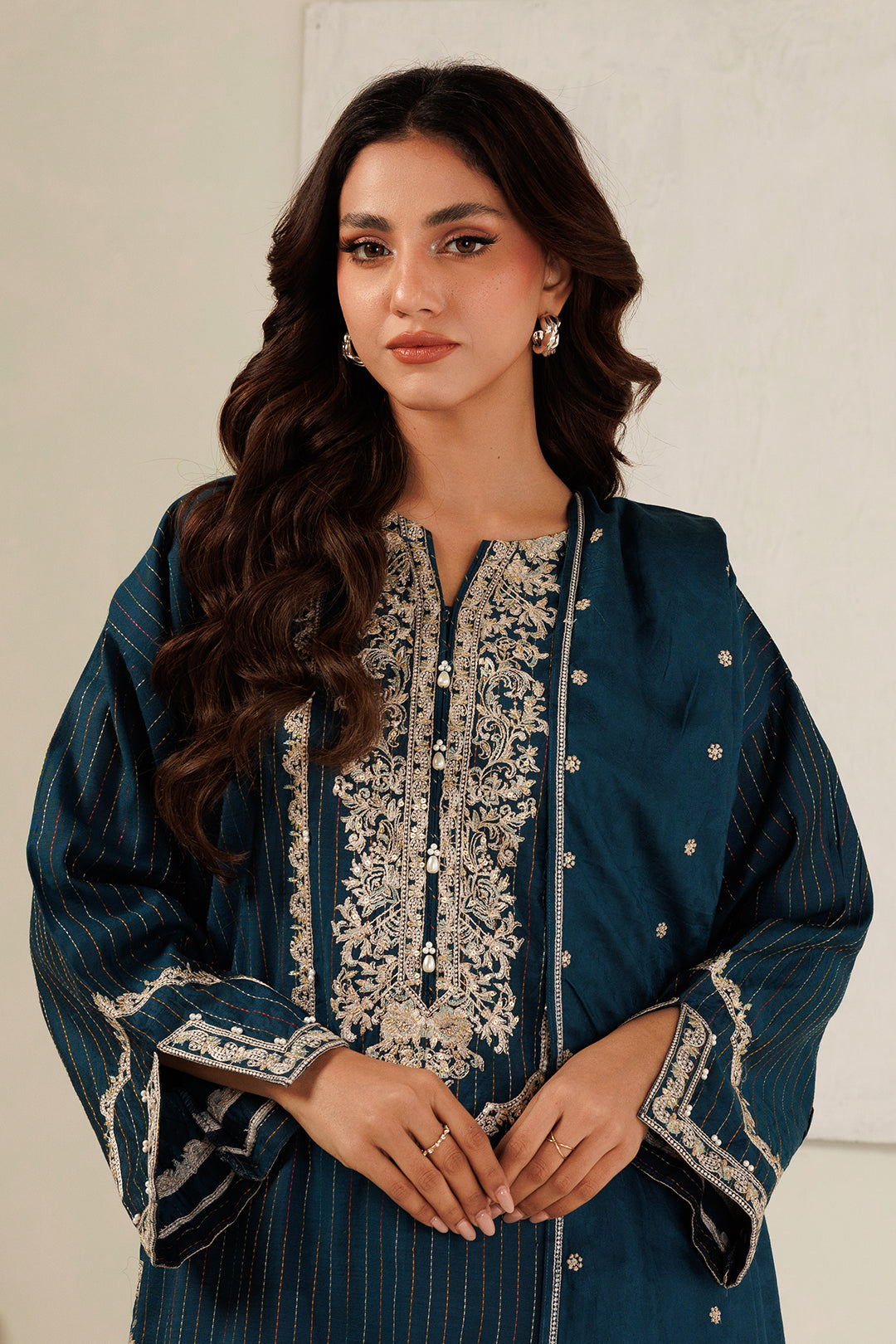 Embroidered Kurta Dupatta Trouser - 3394