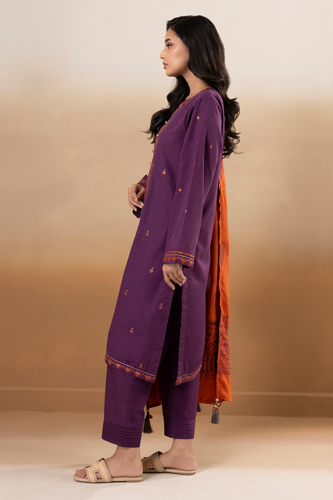 Embroidered Kurta Dupatta Trouser - 3395