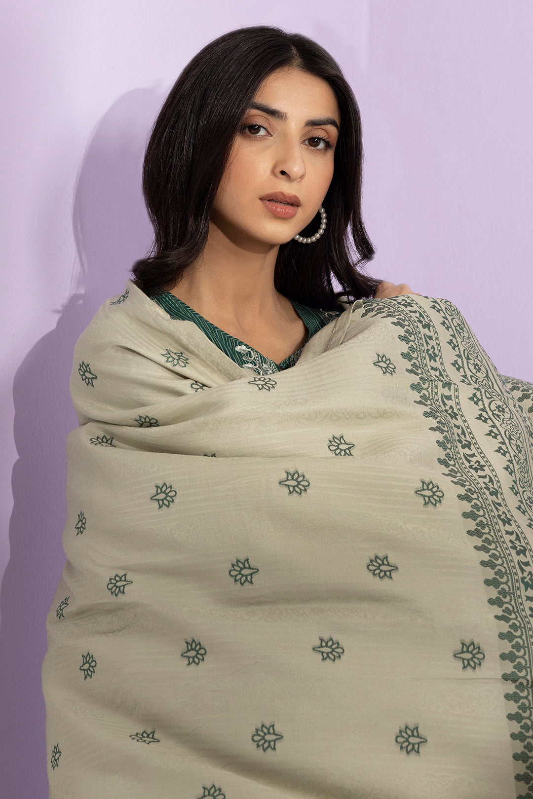 Embroidered Kurta Dupatta Trouser - 3372