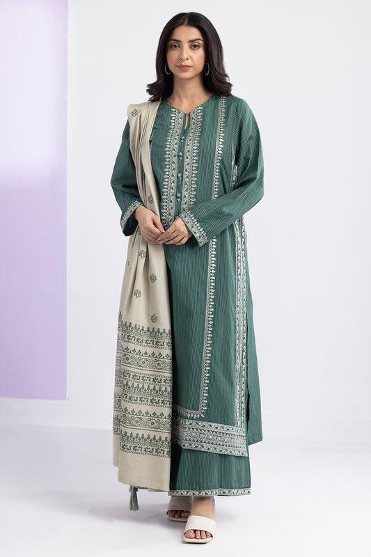Embroidered Kurta Dupatta Trouser - 3372