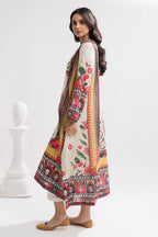 Printed Kaftaan Slub Textured Dress - 2894