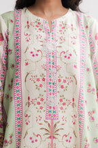 Printed Kaftaan Slub Textured Dress - 2897
