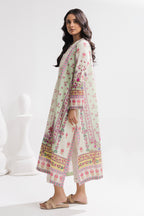 Printed Kaftaan Slub Textured Dress - 2897