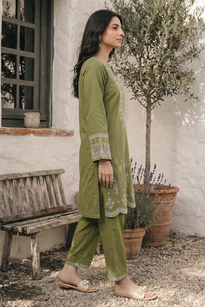 Embroidered Kurta Trouser - 2543