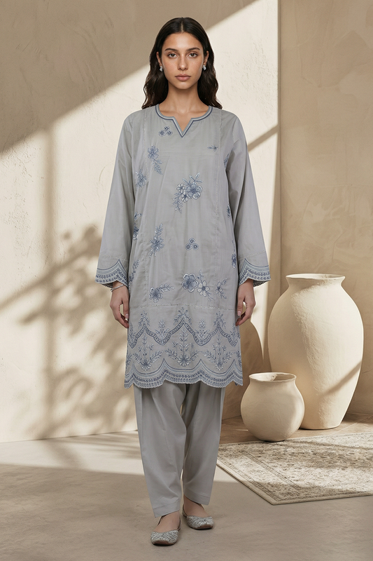 Embroidered Kurta Trouser - 2570
