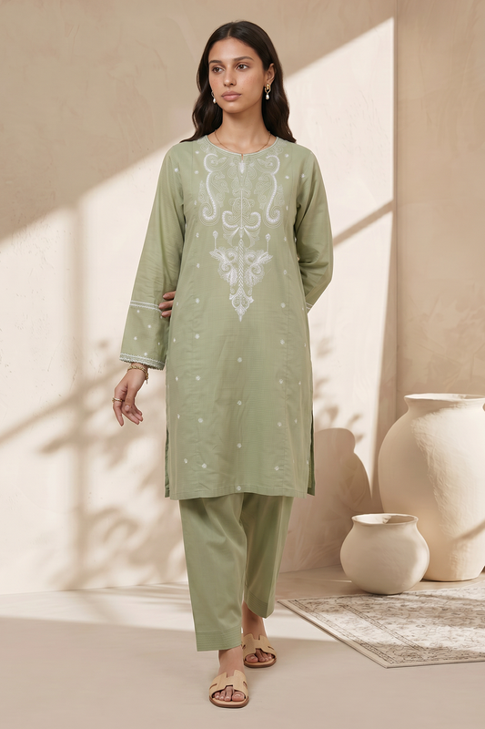 Embroidered Kurta Trouser - 2571