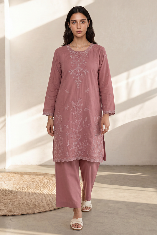 Embroidered Kurta Trouser - 2573