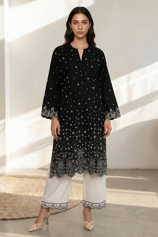 Embroidered Kurta Trouser - 2583