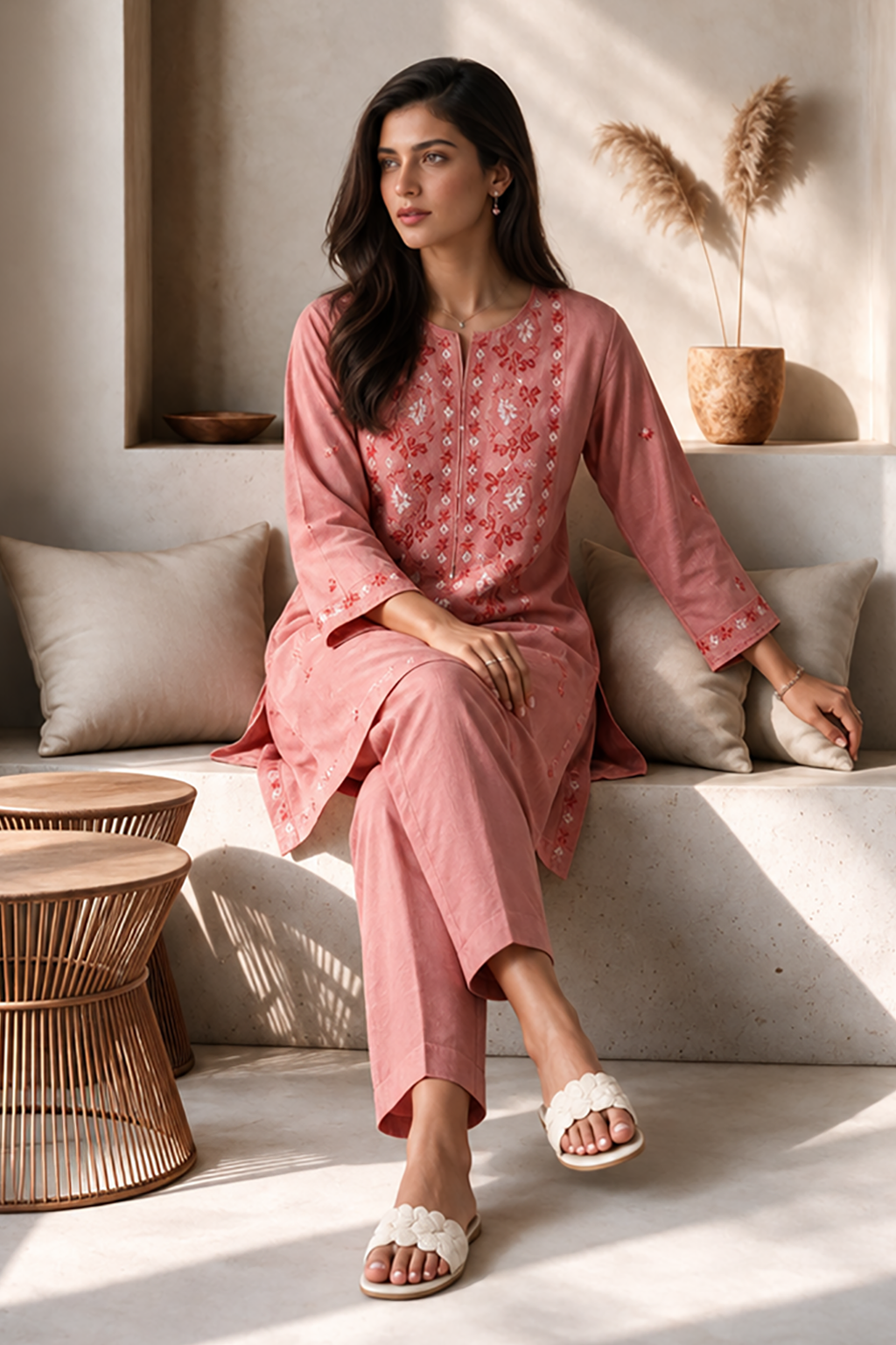 Embroidered Kurta Trouser - 2768