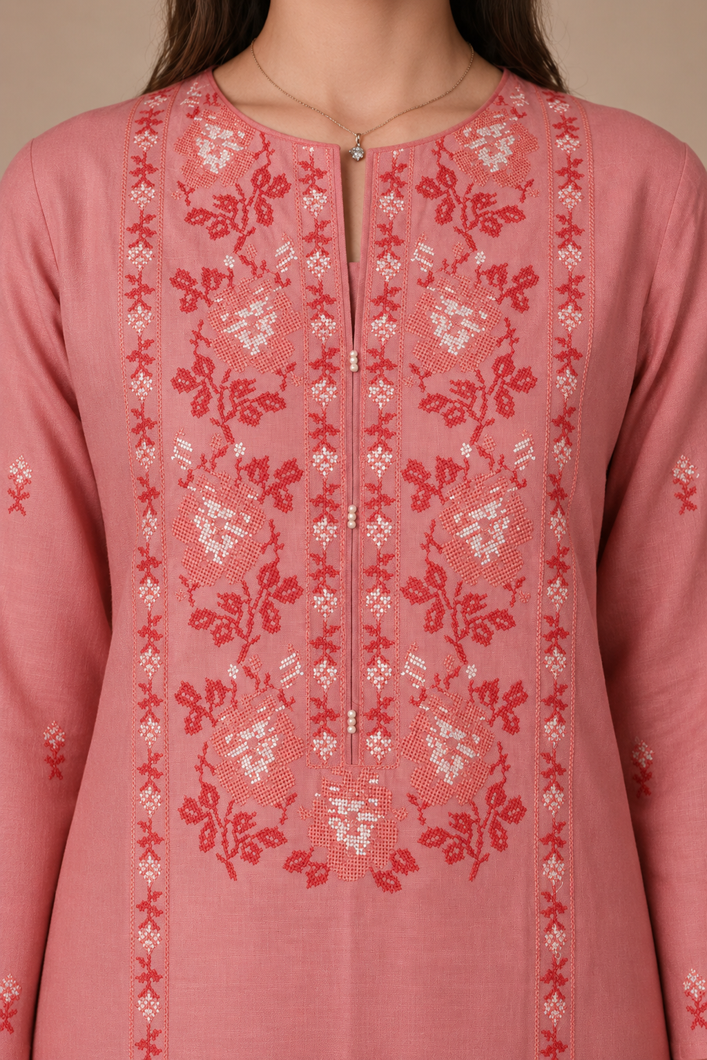 Embroidered Kurta Trouser - 2768
