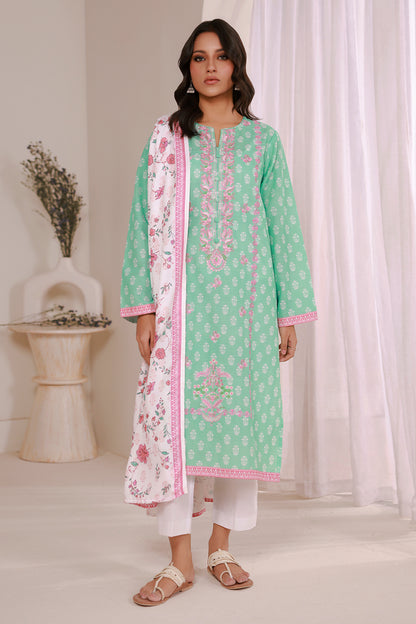 Embroidered Kurta Shawl Trouser - 2881