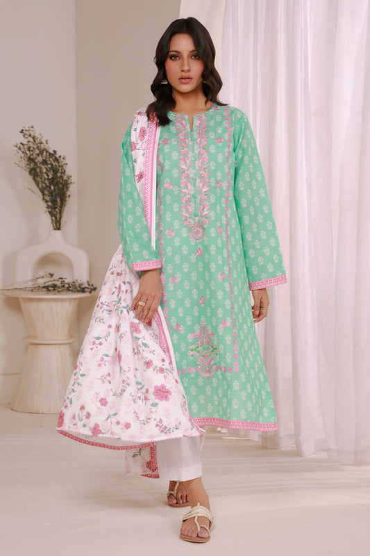Embroidered Kurta Shawl Trouser - 2881