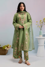 Embroidered Kurta Dupatta Trouser - 2522