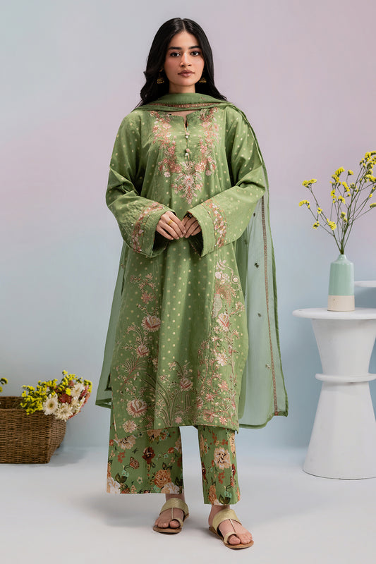 Embroidered Kurta Dupatta Trouser - 2522