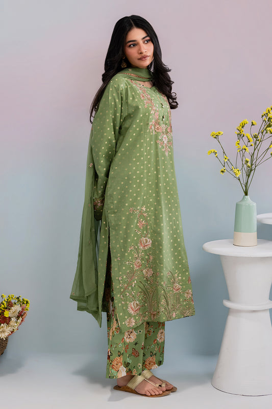 Embroidered Kurta Dupatta Trouser - 2522