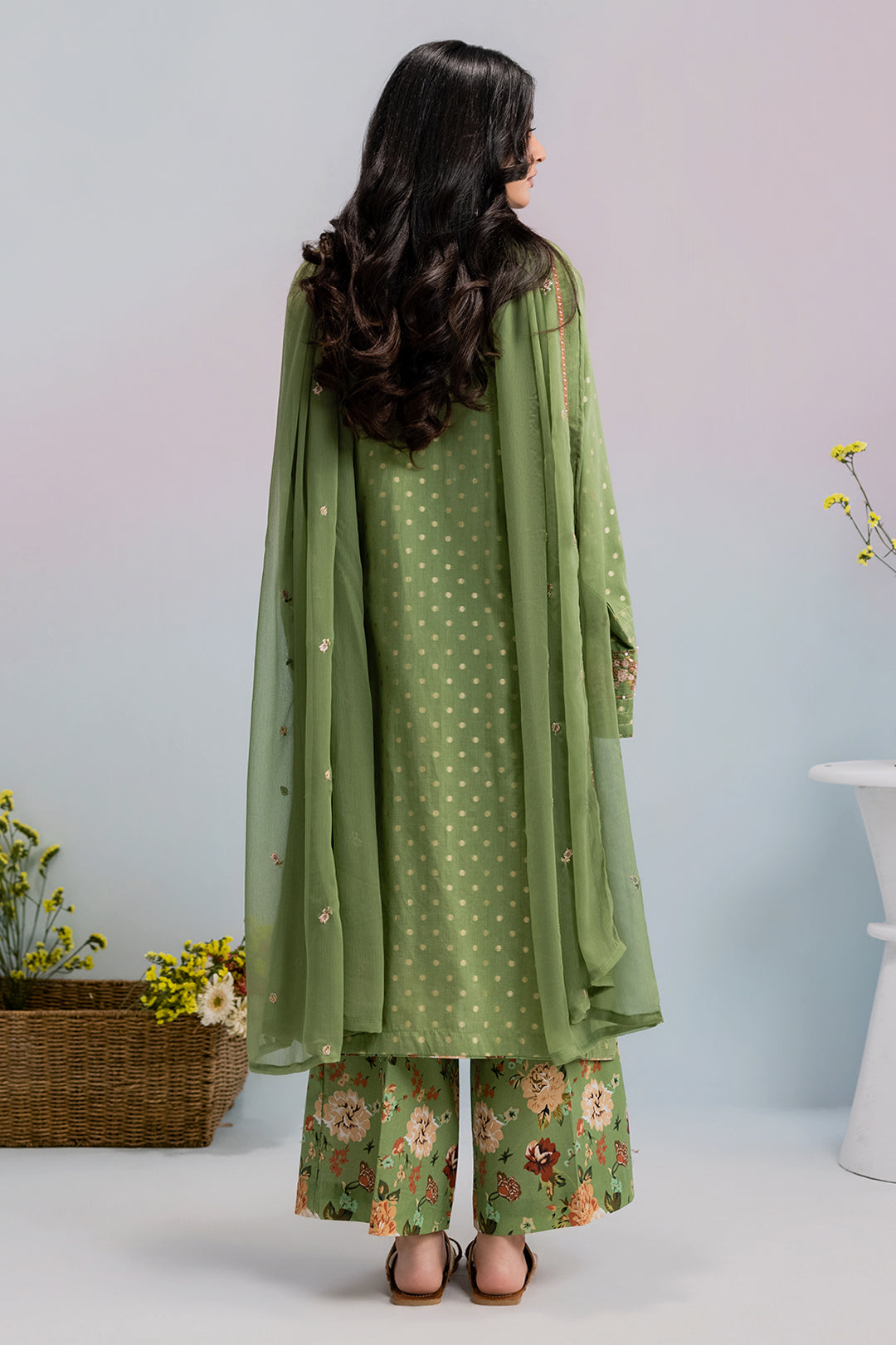 Embroidered Kurta Dupatta Trouser - 2522