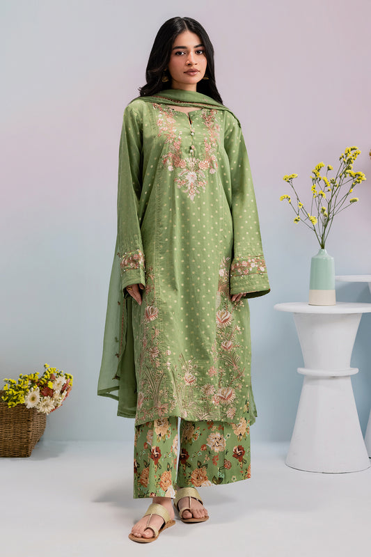 Embroidered Kurta Dupatta Trouser - 2522