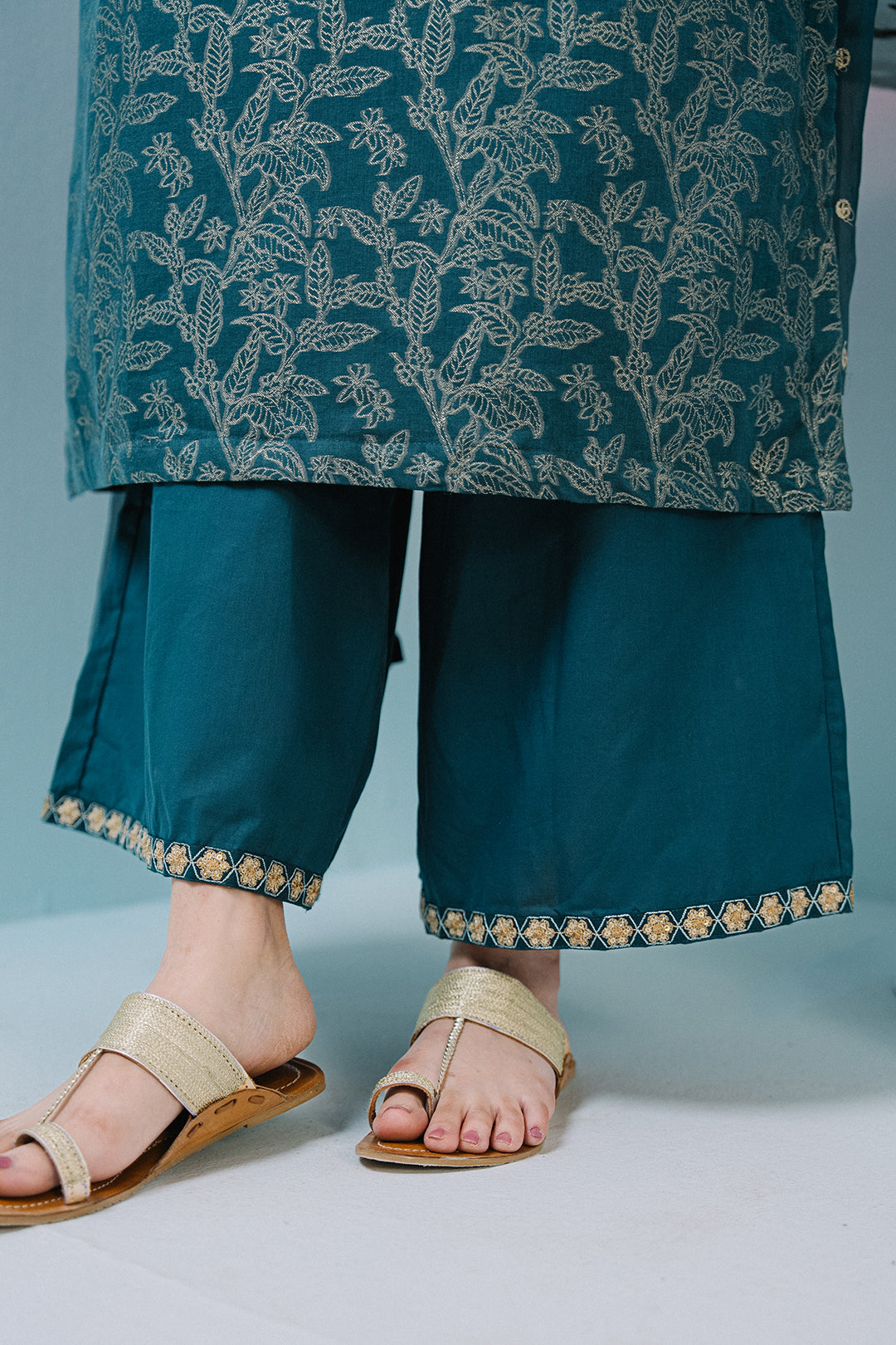 Embroidered Kurta Dupatta Trouser - 2523