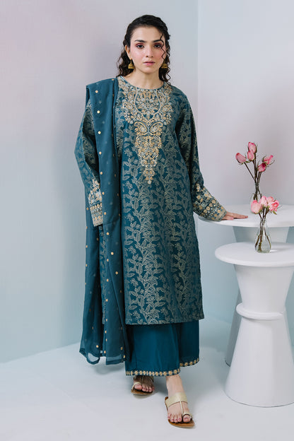 Embroidered Kurta Dupatta Trouser - 2523