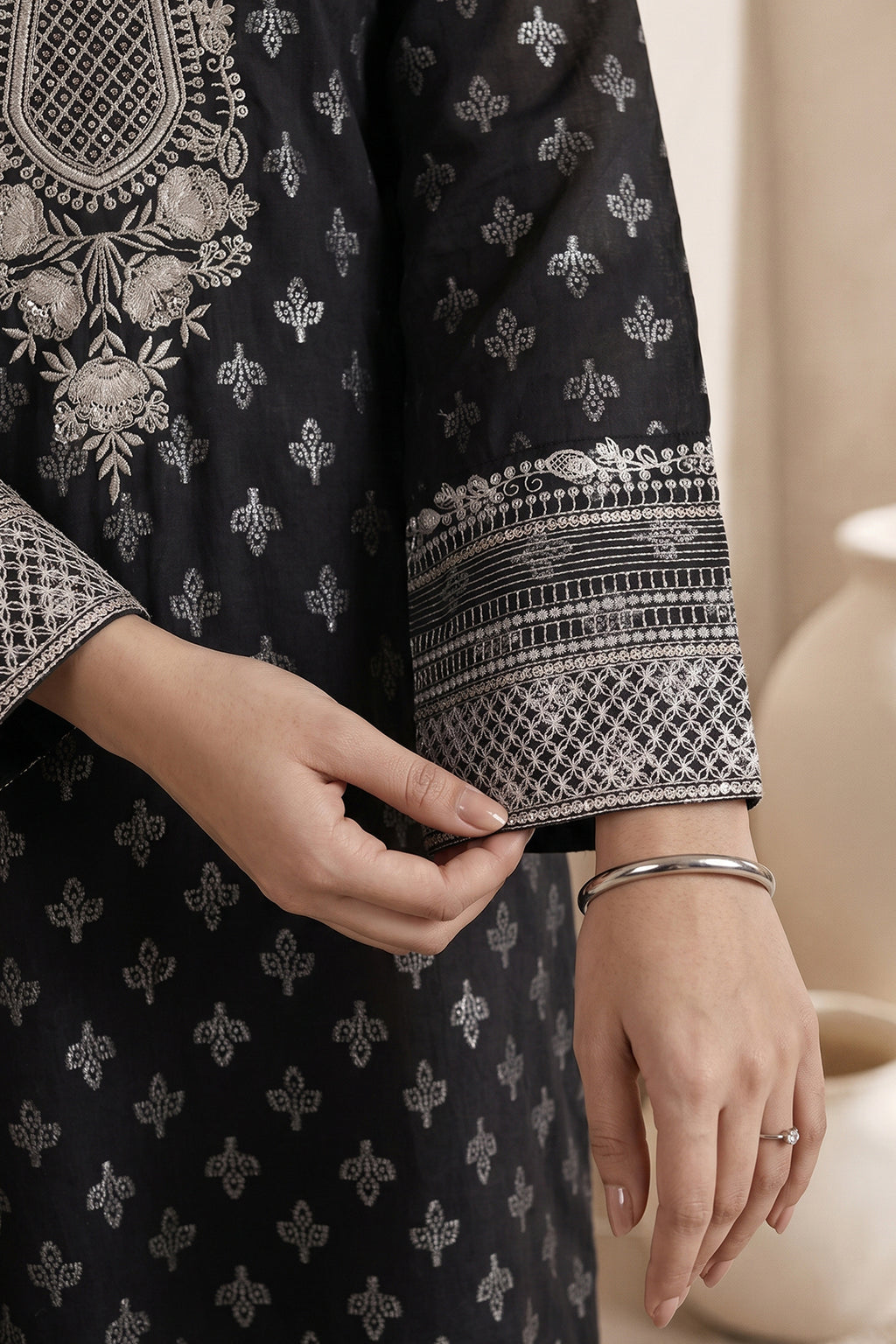 Embroidered Kurta Dupatta Trouser - 2524