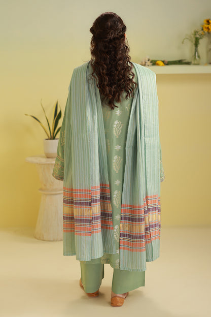 Embroidered Kurta Dupatta Trouser - 2525