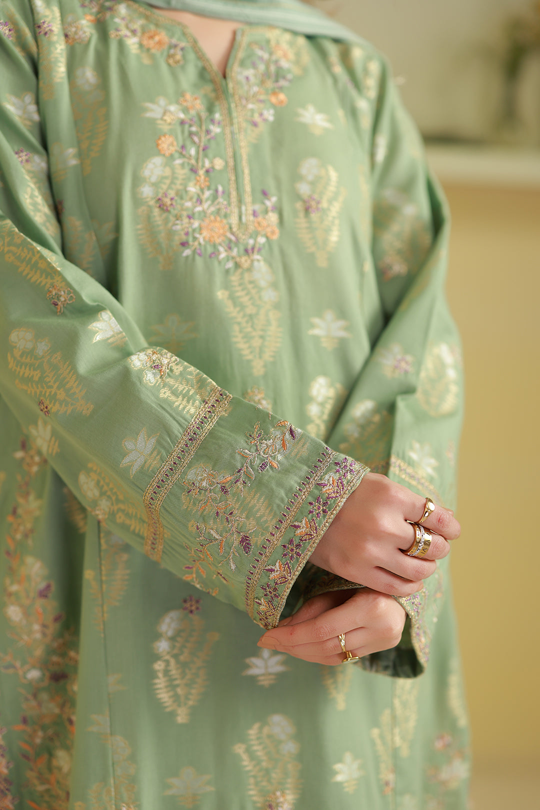 Embroidered Kurta Dupatta Trouser - 2525