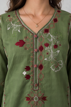 Embroidered Kurta Shawl Trouser - 2532