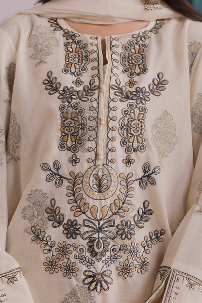 Embroidered Kurta Dupatta Trouser - 2533