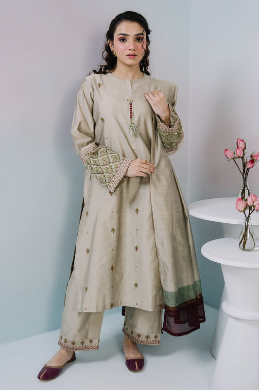 Embroidered Kurta Dupatta Trouser - 2541
