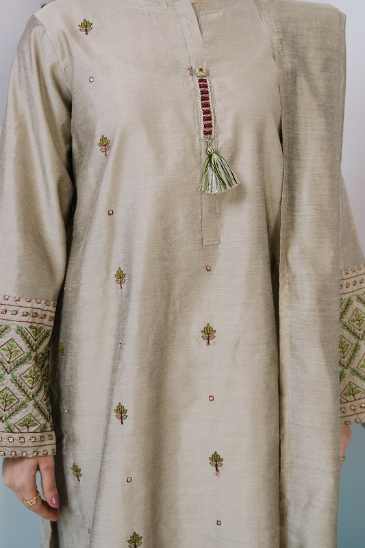 Embroidered Kurta Dupatta Trouser - 2541