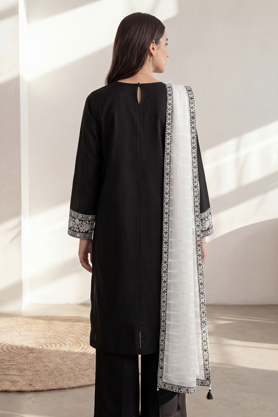 Embroidered Kurta Dupatta Trouser - 2553