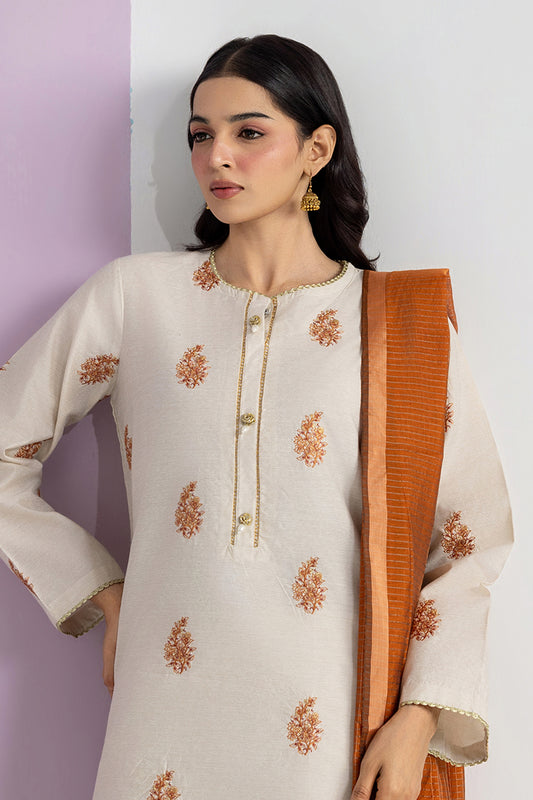Embroidered Kurta Dupatta Trouser - 2554