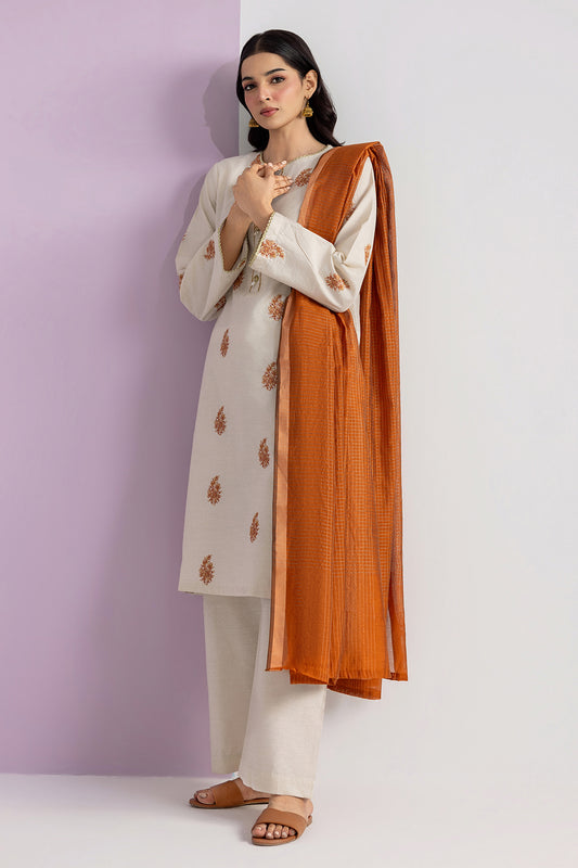 Embroidered Kurta Dupatta Trouser - 2554