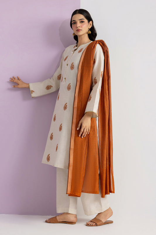 Embroidered Kurta Dupatta Trouser - 2554