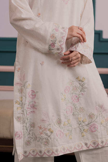 Embroidered Kurta Shawl Trouser - 2555