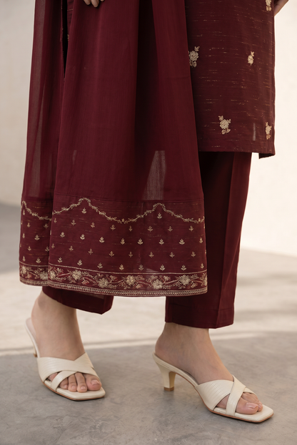 Embroidered Kurta Dupatta Trouser - 2557