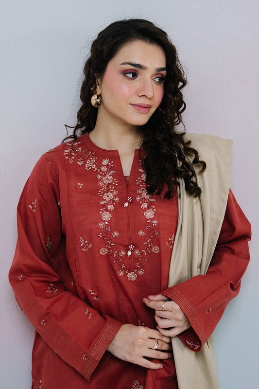 Embroidered Kurta Dupatta Trouser - 2558