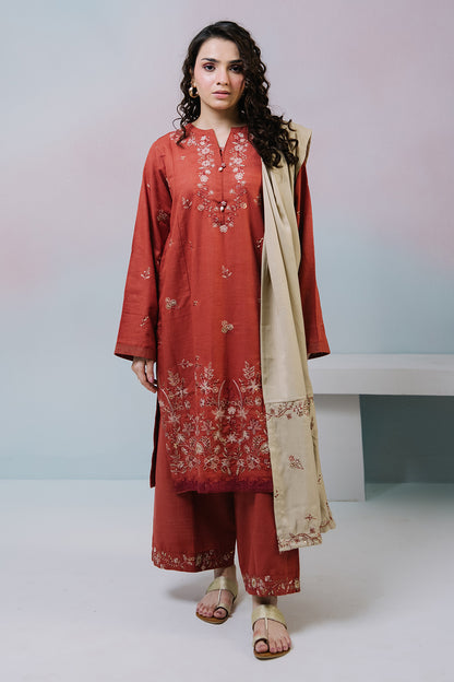 Embroidered Kurta Dupatta Trouser - 2558