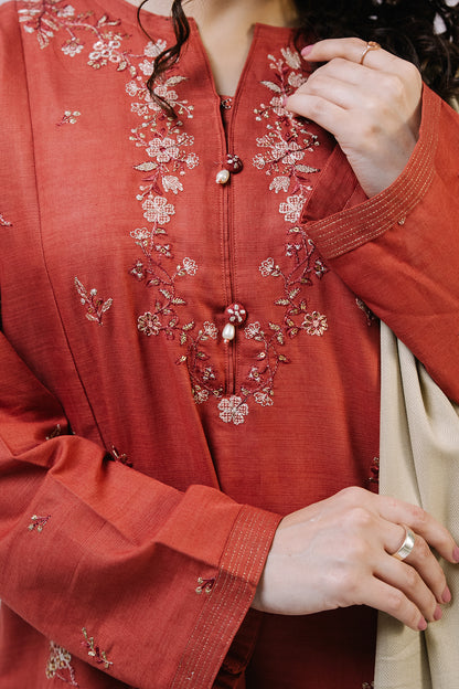 Embroidered Kurta Dupatta Trouser - 2558