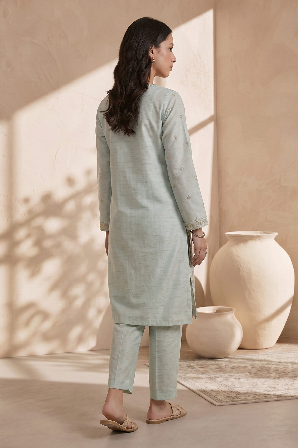 Embroidered Kurta Dupatta Trouser - 2559