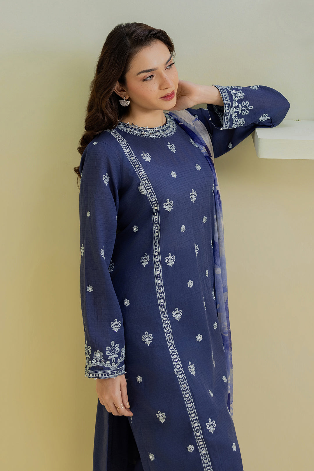 Embroidered Kurta Dupatta Trouser - 2560