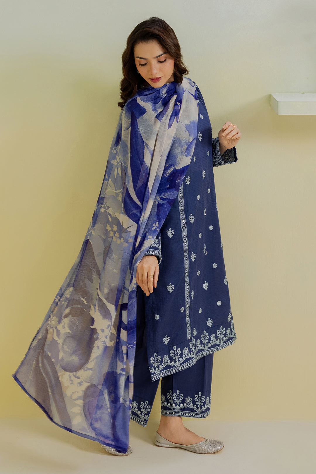 Embroidered Kurta Dupatta Trouser - 2560