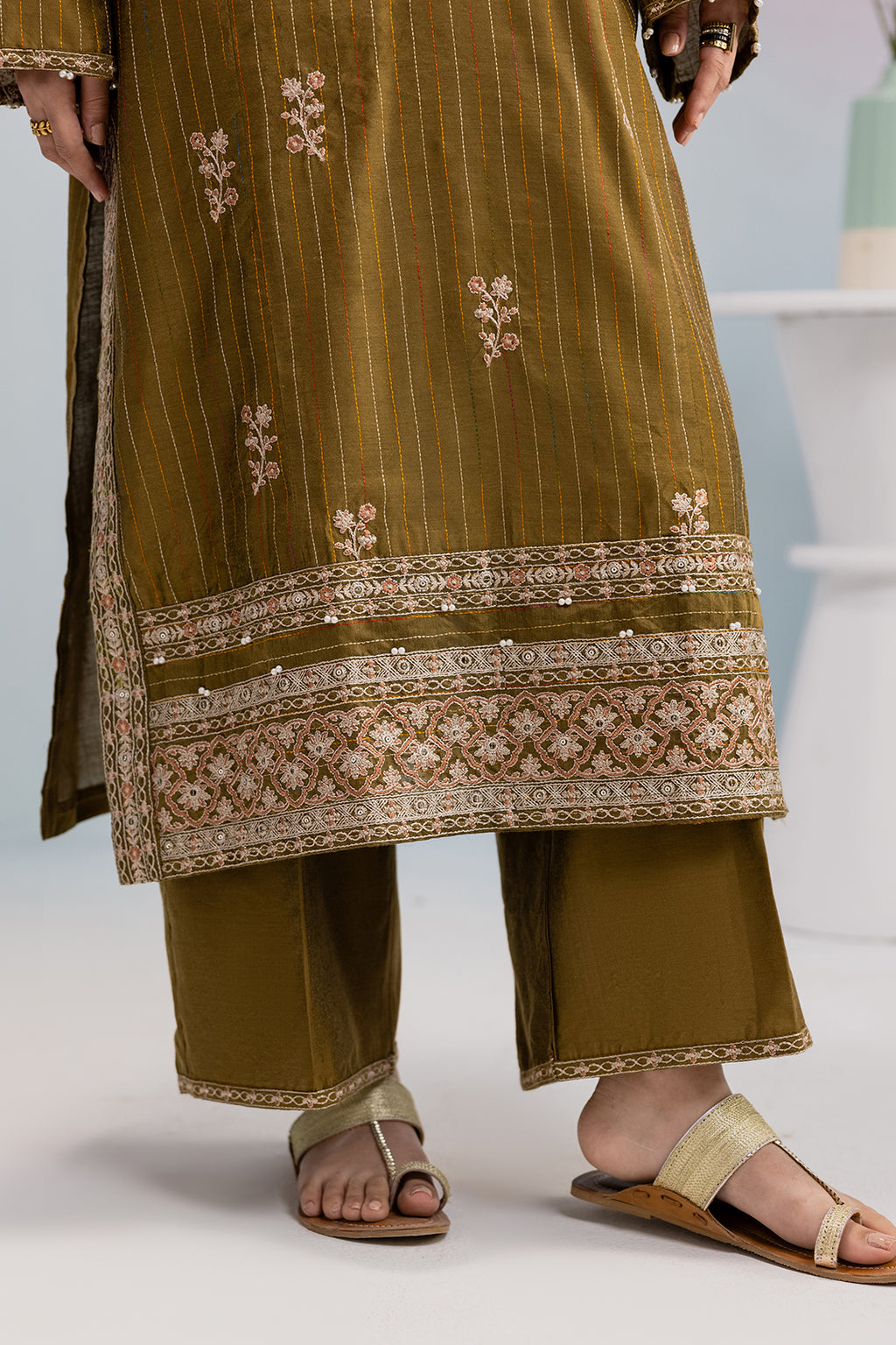 Embroidered Kurta Dupatta Trouser - 2561