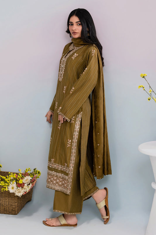 Embroidered Kurta Dupatta Trouser - 2561