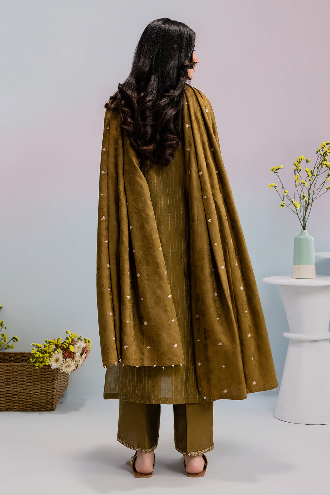 Embroidered Kurta Dupatta Trouser - 2561
