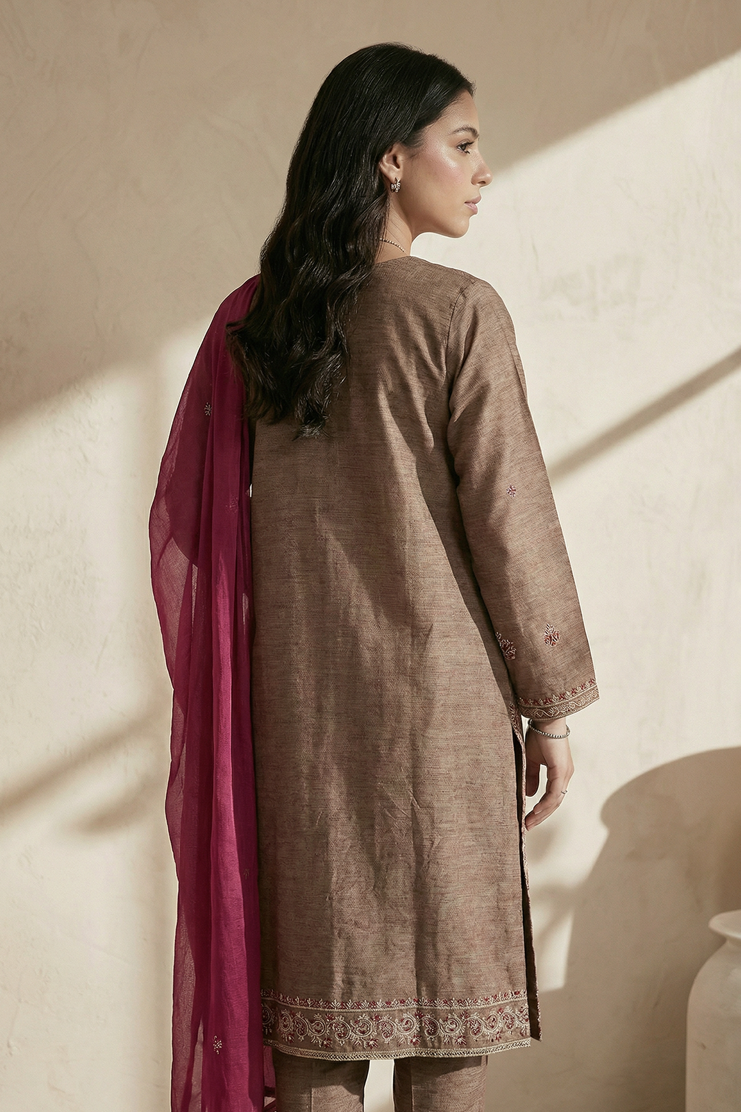 Embroidered Kurta Dupatta Trouser - 2562