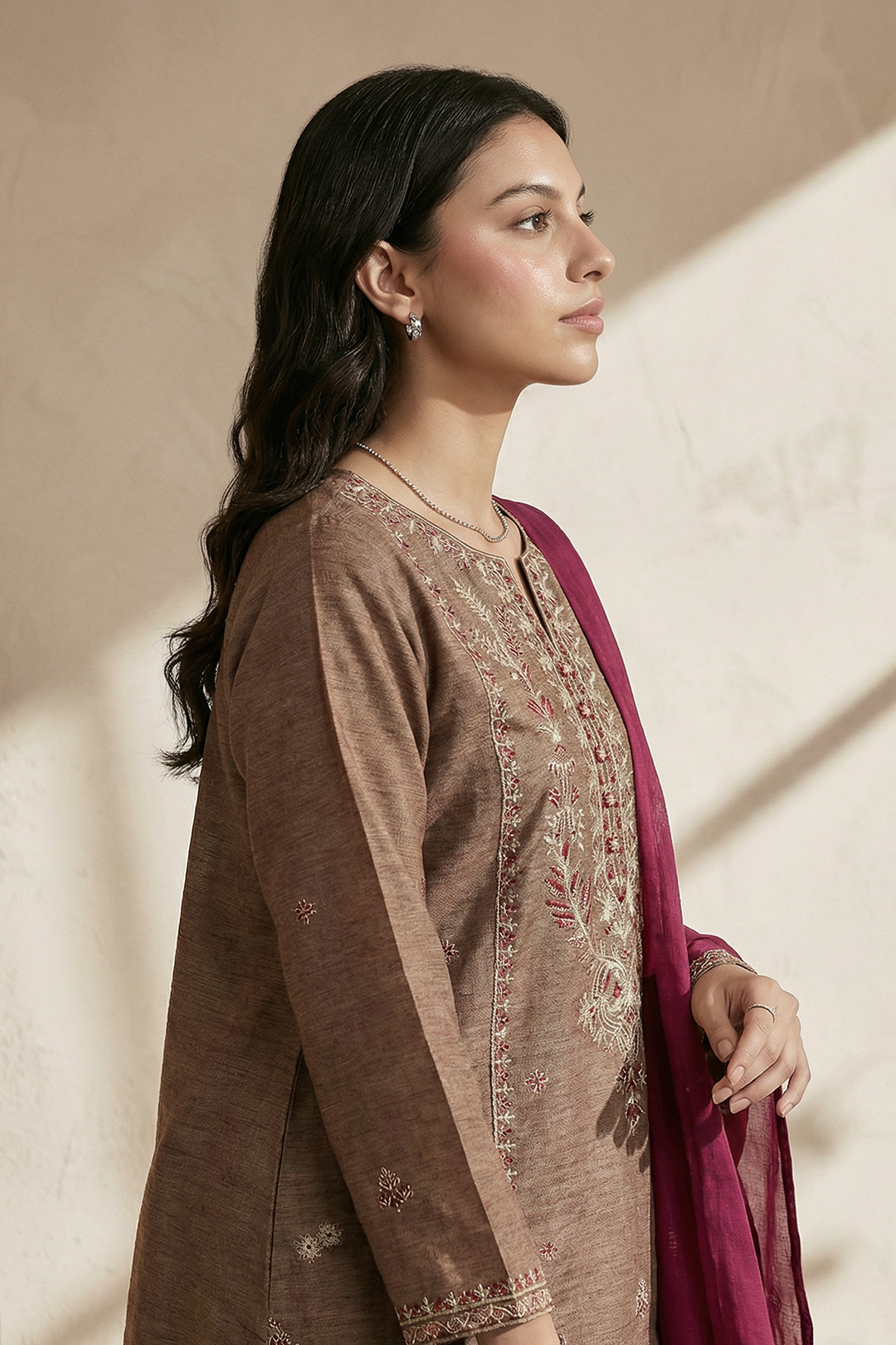 Embroidered Kurta Dupatta Trouser - 2562