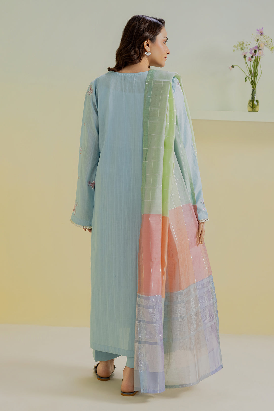 Embroidered Kurta Dupatta Trouser - 2563