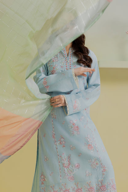 Embroidered Kurta Dupatta Trouser - 2563
