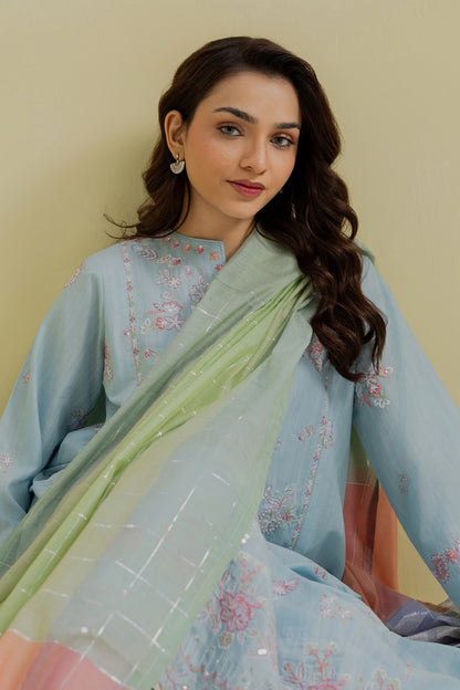 Embroidered Kurta Dupatta Trouser - 2563